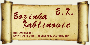 Božinka Kablinović vizit kartica